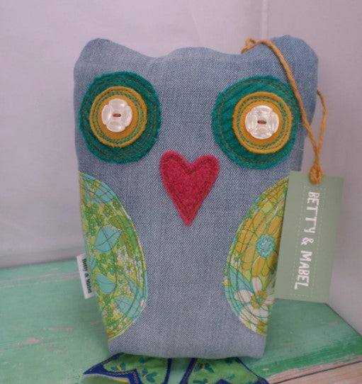 Recycled Fabric Owl Doorstop