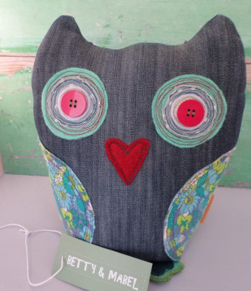 Recycled Fabric Owl Doorstop