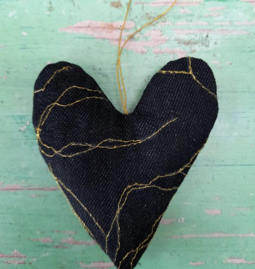 Recycled Denim Kintsugi Heart Sewing Kit