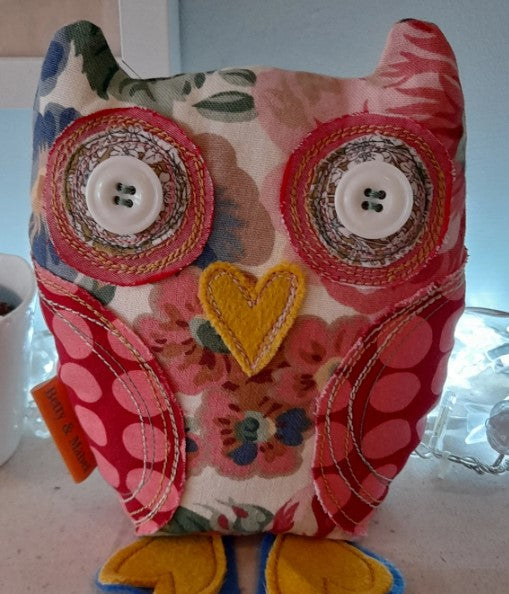 Recycled Fabric Owl Bookend