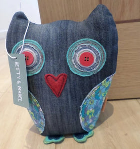 Recycled Fabric Owl Doorstop