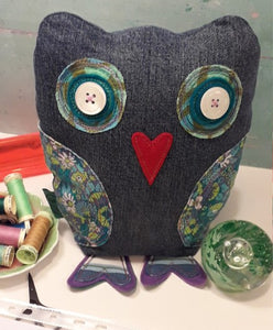 Recycled Fabric Owl Doorstop