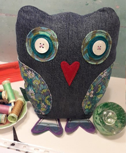 Recycled Fabric Owl Doorstop