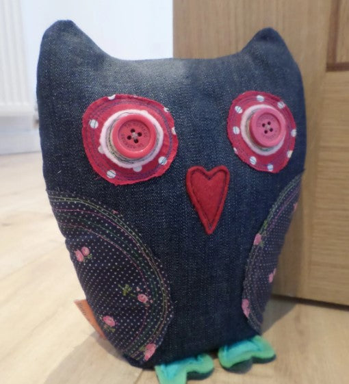 Recycled Fabric Owl Doorstop