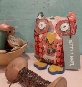 Recycled Fabric Owl Bookend