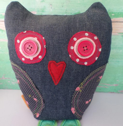 Recycled Fabric Owl Doorstop
