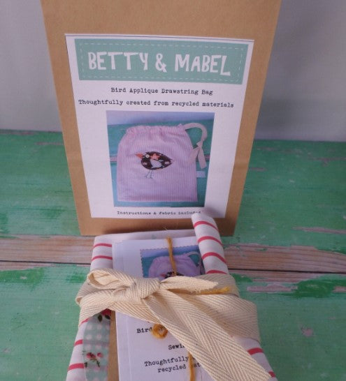 Recycled Fabric Bird Bag Sewing Kit