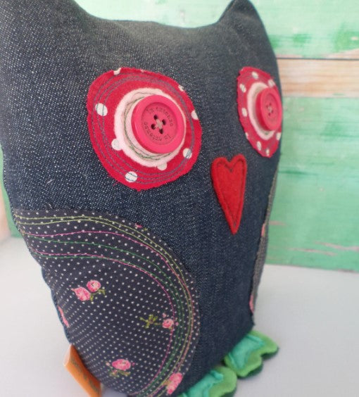 Recycled Fabric Owl Doorstop