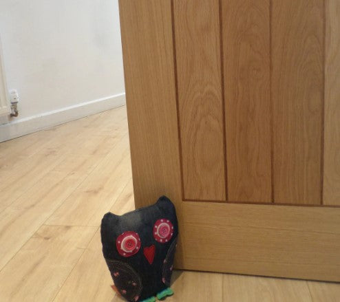 Recycled Fabric Owl Doorstop
